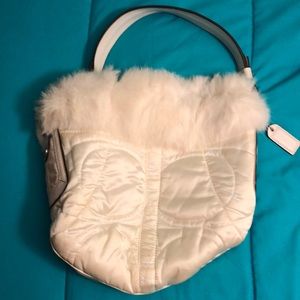 Plush White Coach Bag